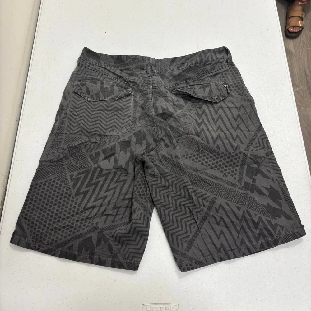 Rip Curl Mens Charcoal Grey Geometric Print Board Shorts Size 33 Surf Skate